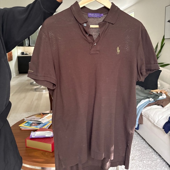 Ralph Lauren, Purple Label, Brown polo, size M - Picture 1 of 4